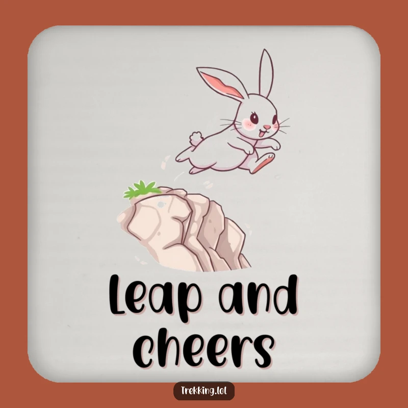 Funny Rabbit Leap Coaster Set: Determined Bunny's Chasm Jump Protection, Unique Funny Gift