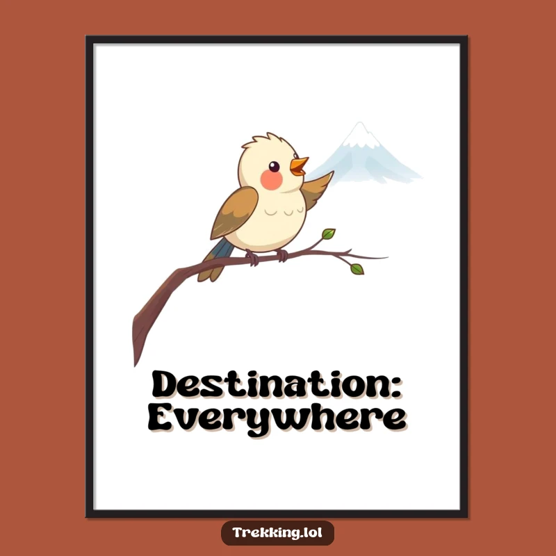 Funny Bird Mountain Poster: Inspirational and Hilarious Aviator Art for Wall Decor