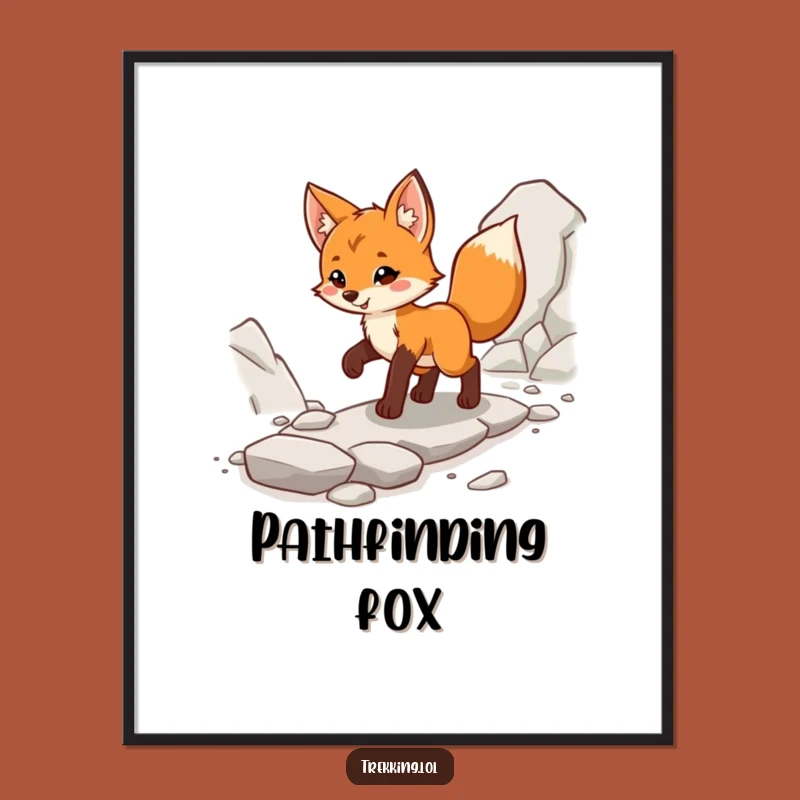 Funny Fox Cub Journey Poster - Motivational Art for Adventurers!