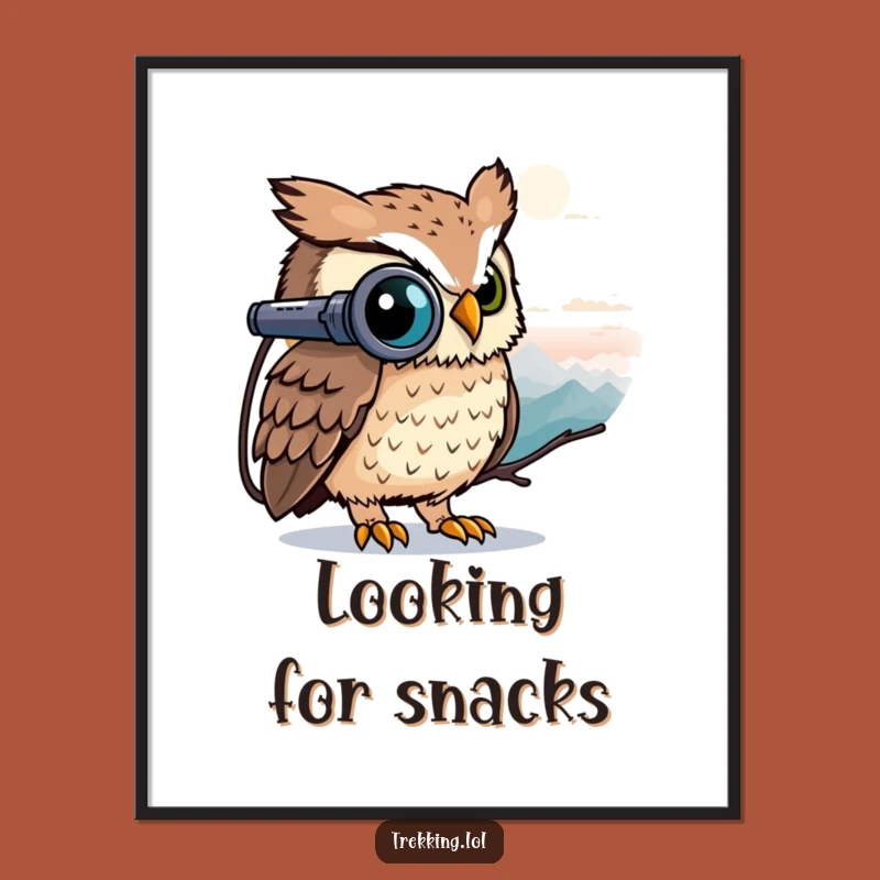 Funny Owl Binoculars Poster - Hilarious Wall Art for the Visionary!
