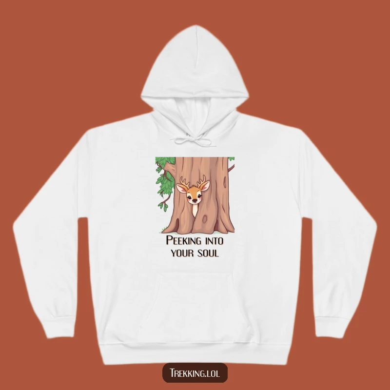 Funny Deer Peeking Hoodie - Cozy & Curious Outdoor Lover Gift
