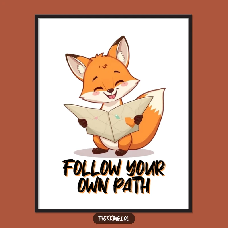 Free Printable Funny Fox Map Wall Art - Cheerful Downloadable Decor