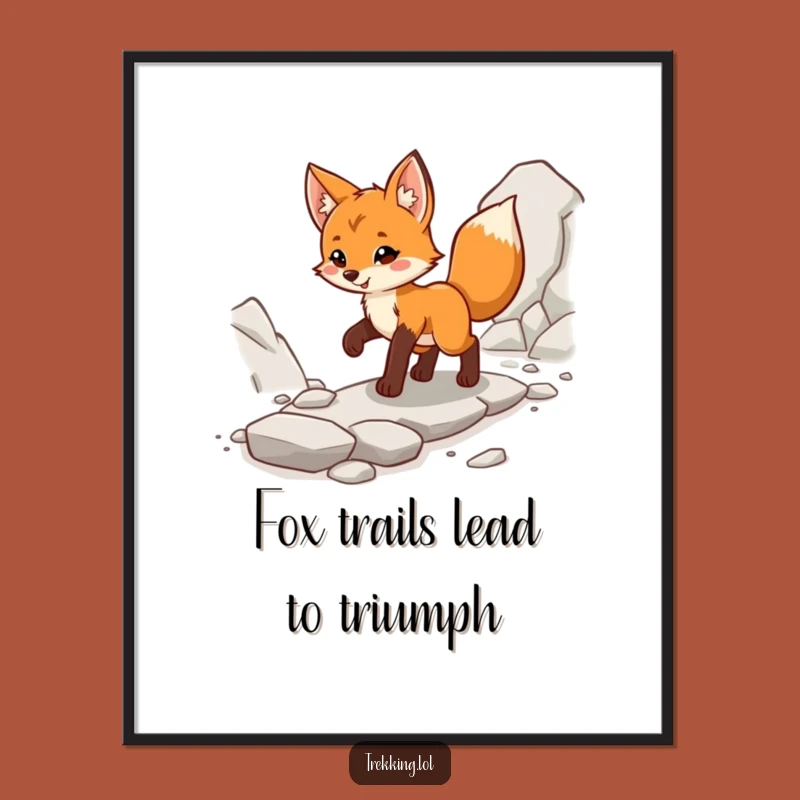 Funny Free Printable Wall Art: Fox Cub Adventurer, Cheerful Downloadable Decor