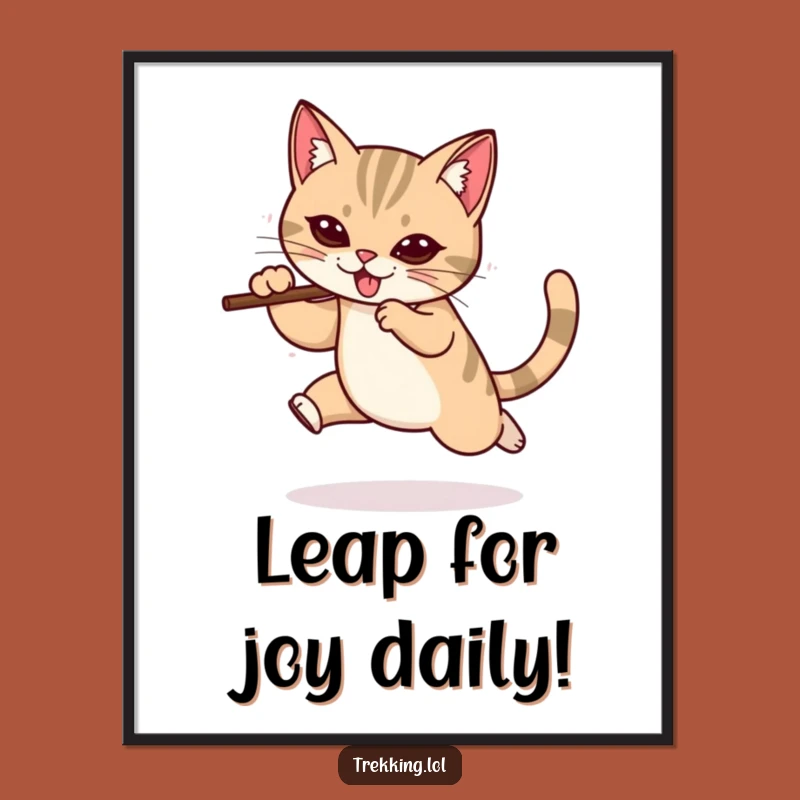 Free Printable Cat Leap Art - Funny Downloadable Wall Decor for Home