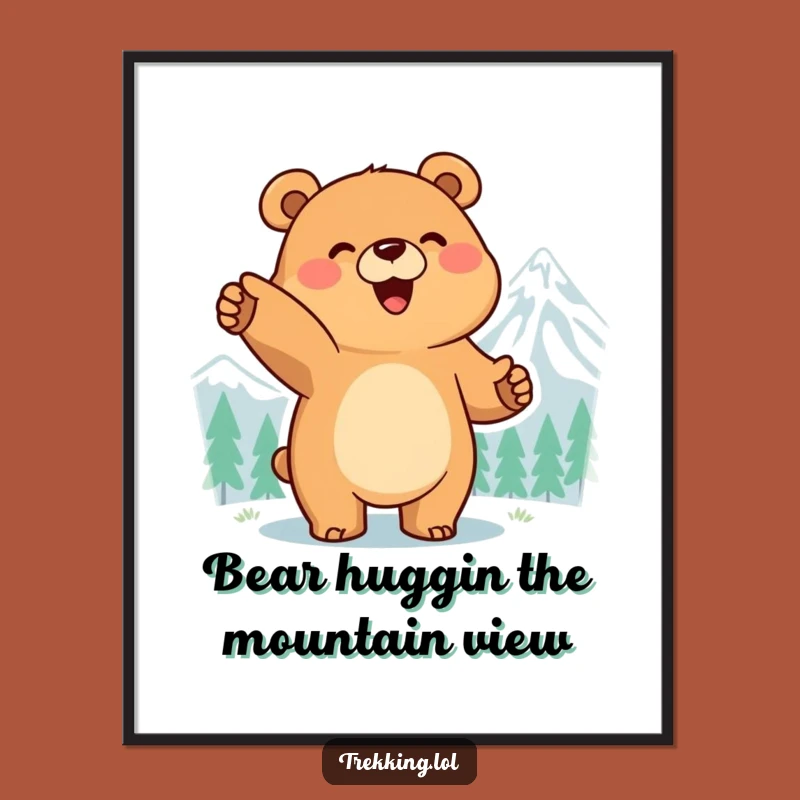 Free Printable Wall Art: Bear's Mountain Peak Excitement - Funny Downloadable Decor