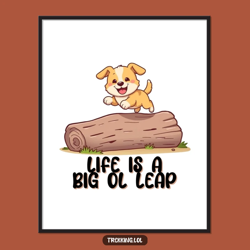 Free Printable Wall Art: Dog's Joyful Bound - Funny Downloadable Pet Decor