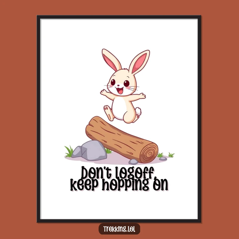 Funny Free Printable Wall Art: Cheerful Bunny Hopping, Whimsical Downloadable Art!