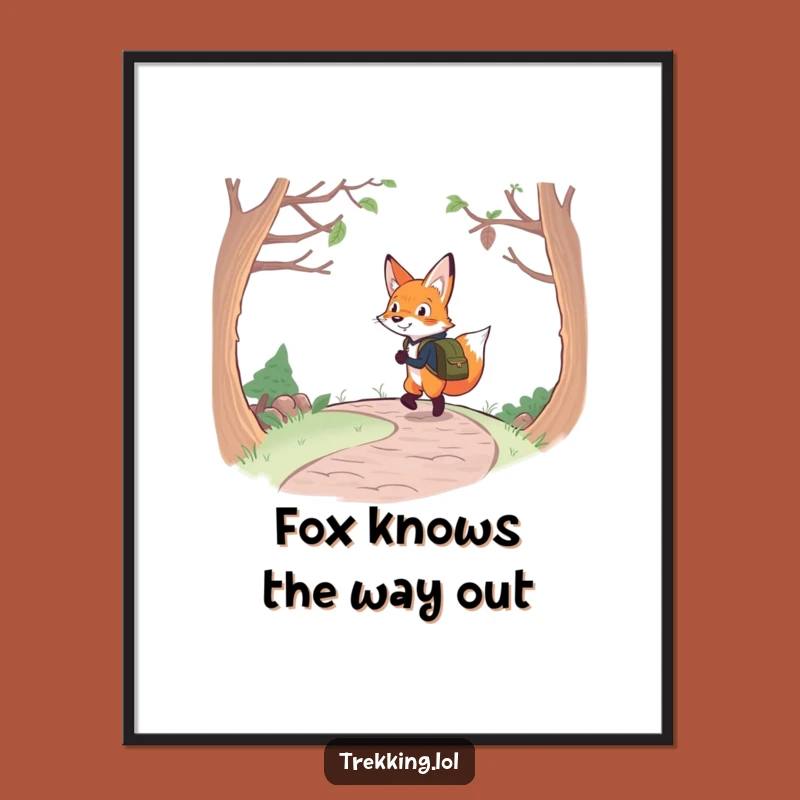 Funny Free Printable Wall Art: Fox's Winding Path Adventure, Hilarious Downloadable Decor!