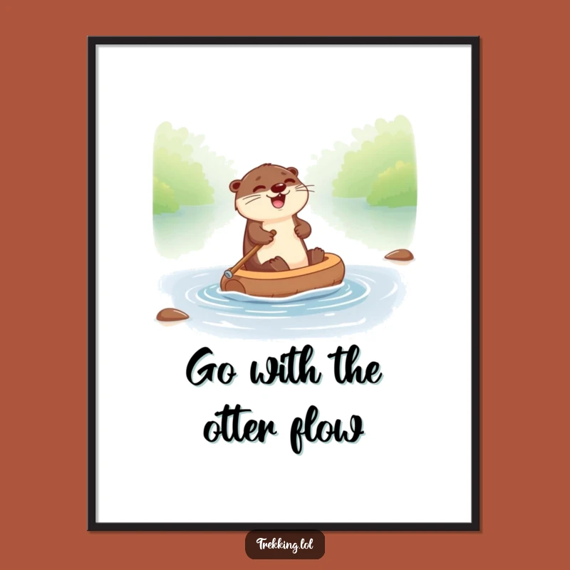 Funny Free Printable Wall Art: Otter Rafting - Whimsical Downloadable Decor