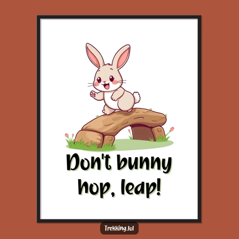 Funny Free Printable Wall Art: Rabbit's Log Hop, Hilarious Downloadable Nature Decor!