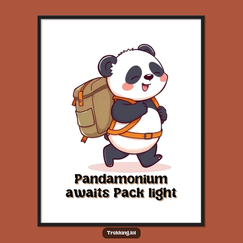Funny Free Printable Wall Art: Panda with Giant Backpack, Downloadable Art!