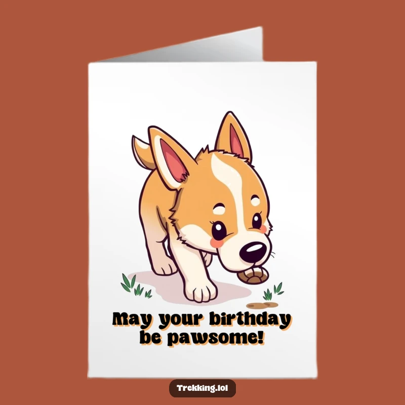 Free Printable Dog Birthday Card - Funny Beagle Trail Card Downloadable Gift