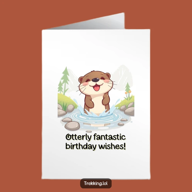 Free Printable Otter Birthday Card: Funny Splashy DIY Downloadable Gift