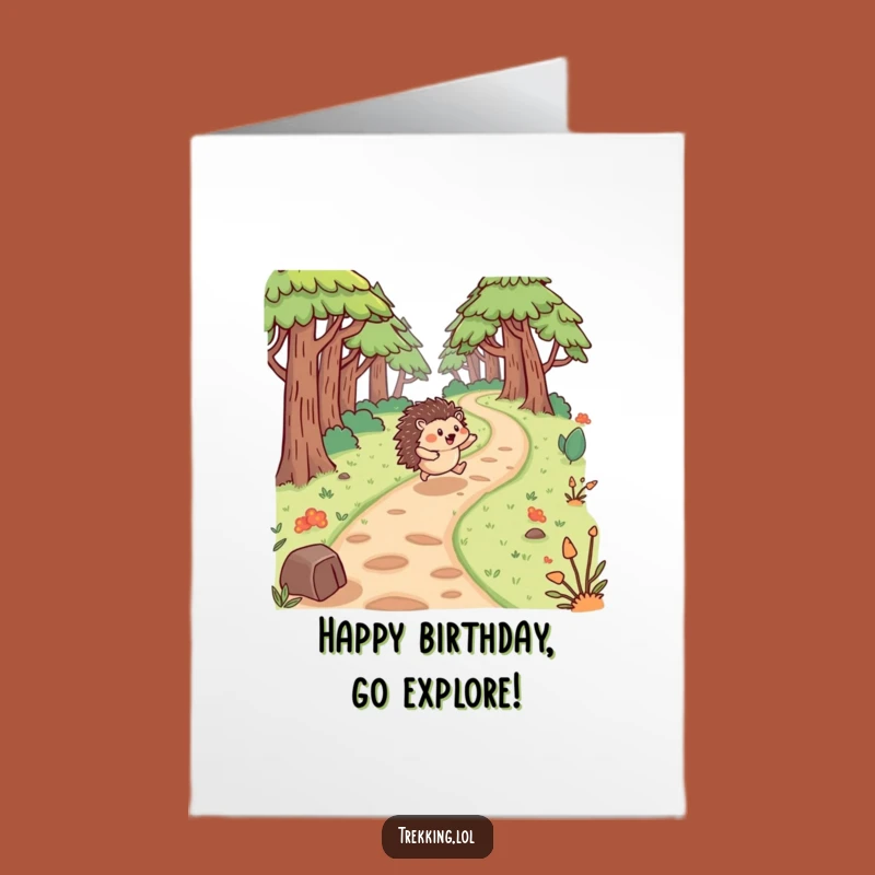 Free Printable Birthday Card: Happy Hedgehog Forest Fun - Joyful Downloadable Gift!