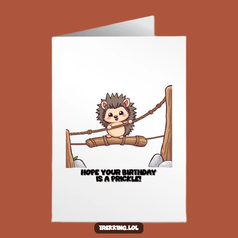 Free Printable Hedgehog Birthday Card - Funny Brave Crossing Downloadable Gift