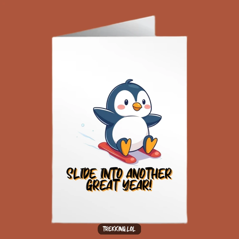 Free Printable Penguin Birthday Card - Funny Sliding Penguin Downloadable Gift