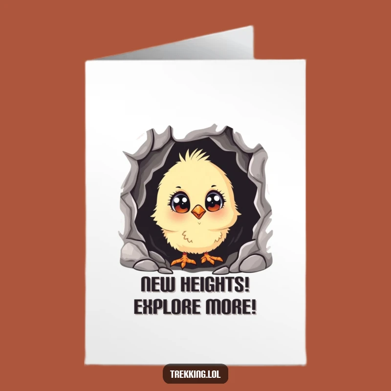 Free Printable Congrats Card: Curious Chick Peeking Funny Downloadable Gift for Discoveries