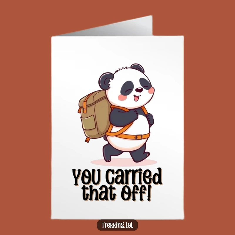 Free Printable Congrats Card: Panda Carries Success in Giant Backpack!