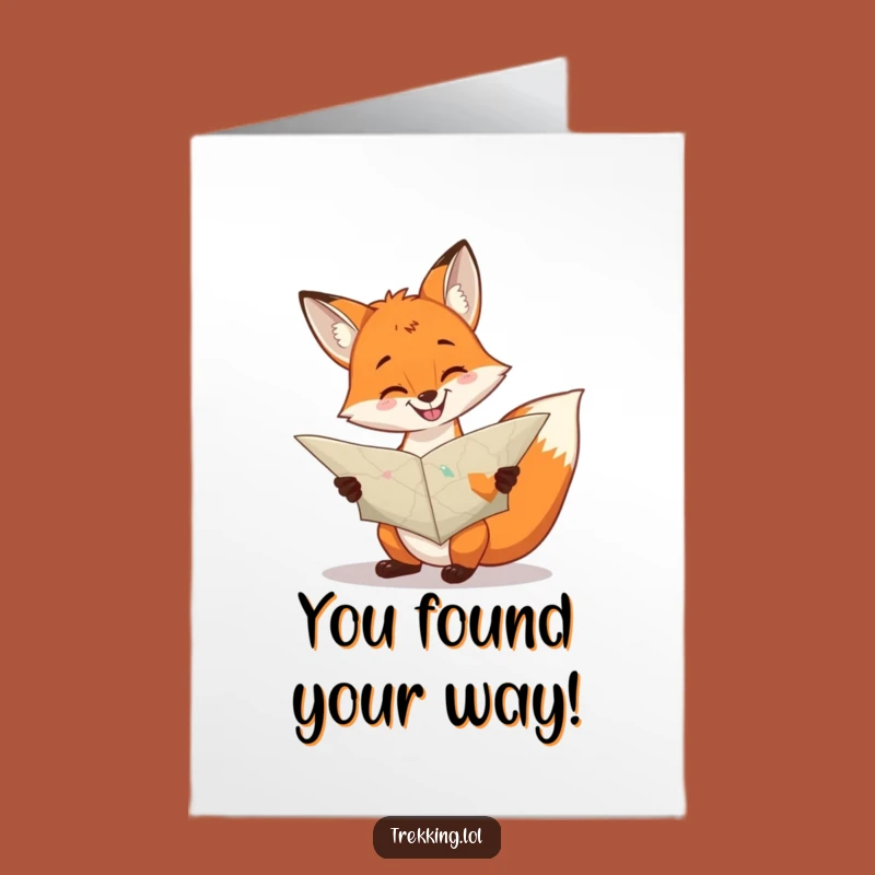 Free Printable Fox Congratulations Card - Cheerful Map Fox Funny Greeting