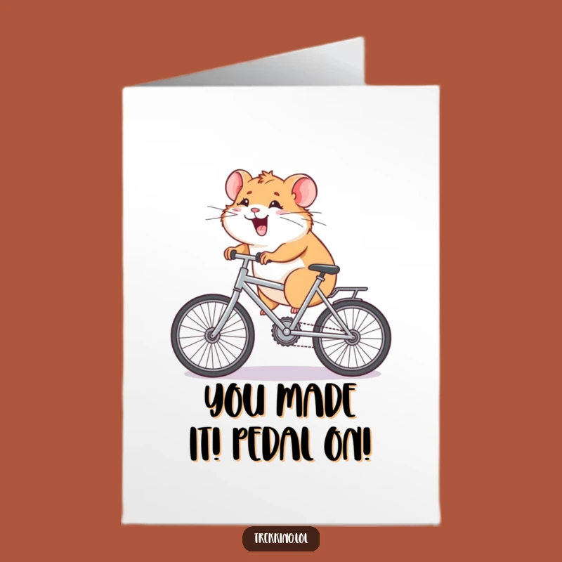 Free Printable Hamster Bicycle Congratulations Card - Funny Downloadable Success Gift