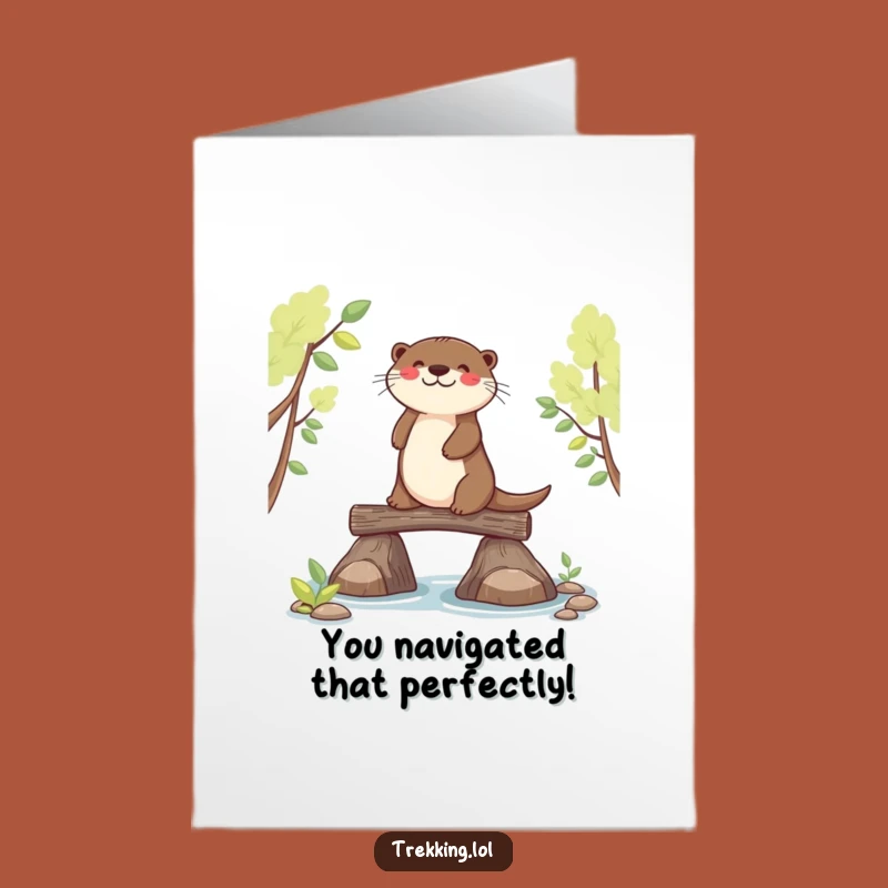 Free Printable Otter Congrats Card: Funny Downloadable DIY Gift for Success!