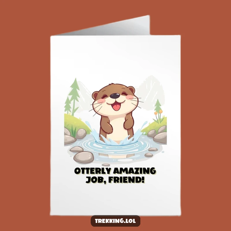 Free Printable Otter Congrats Card: Funny Splashy DIY Downloadable Gift