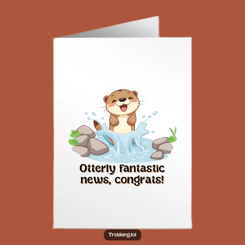 Free Printable Otter Congrats Card Utterly Joyful Downloadable for Any Achievement