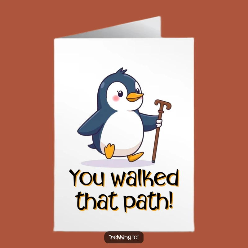 Free Printable Penguin Congrats Card: Funny Downloadable DIY Gift for Making Strides!