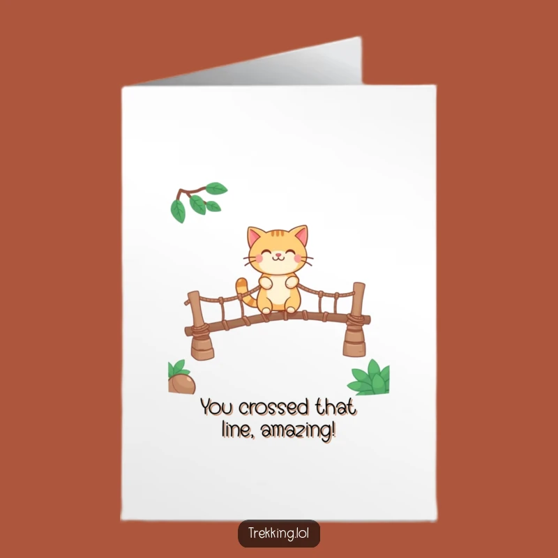 Free Printable Smiling Cat Congrats Card - Bold Journey Downloadable Greeting