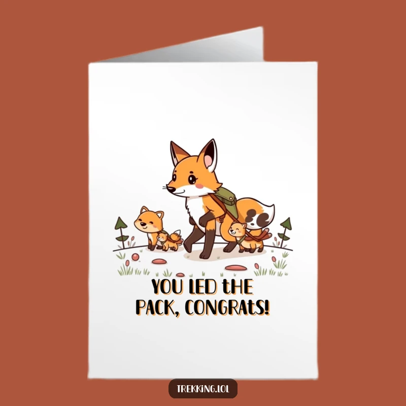 Free Printable Congrats Card: Fox-Led Hike Success - Funny Downloadable Achievement Gift