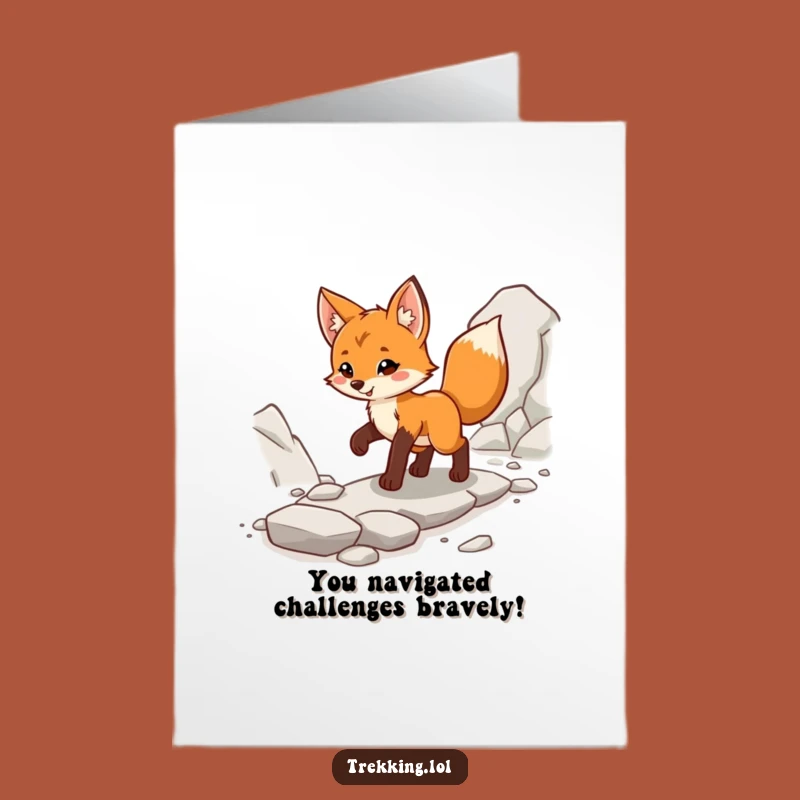 Free Printable Congrats Card: Funny Fox Adventurer, Cheerful Downloadable Gift