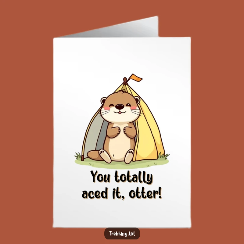 Free Printable Otter Card: Setting Up Success Congratulations Downloadable Greeting!