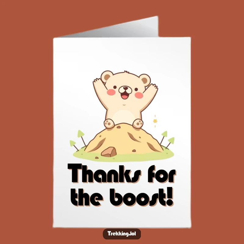 Free Printable Bear Hill Thank You Card - Funny Downloadable Gift of Gratitude