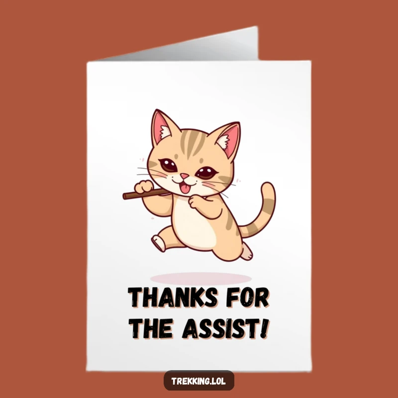 Free Printable Cat Leap Thank You Card - Funny Downloadable Gift of Thanks