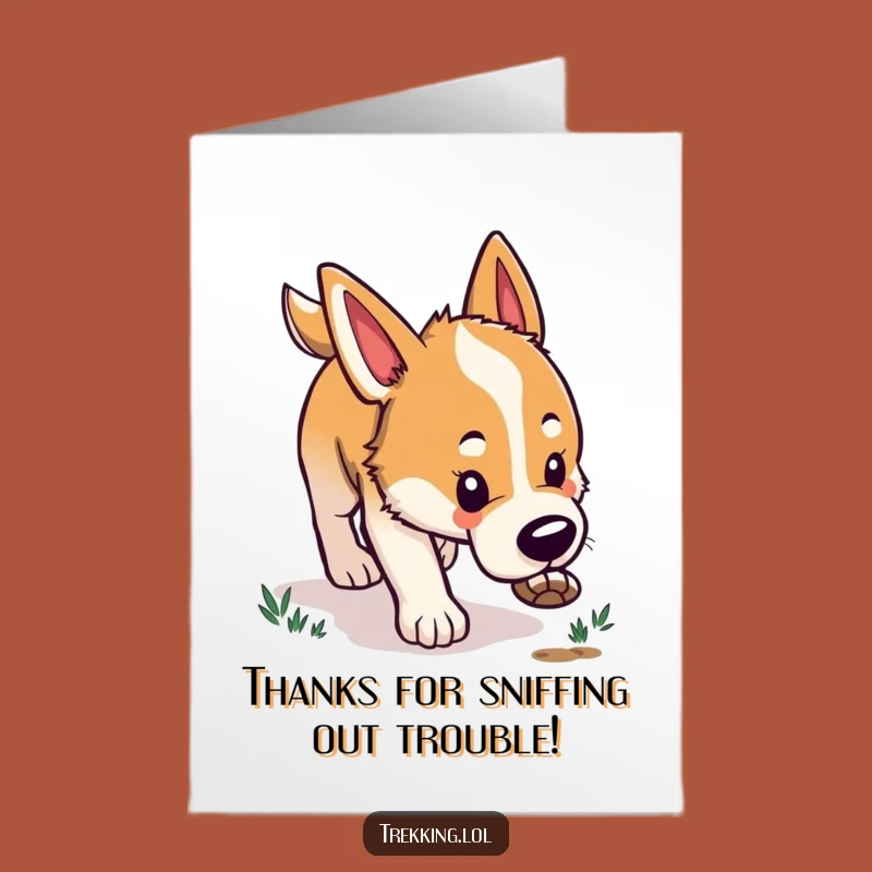 Free Printable Dog Thank You Card - Funny Beagle Trail Card Downloadable Gift