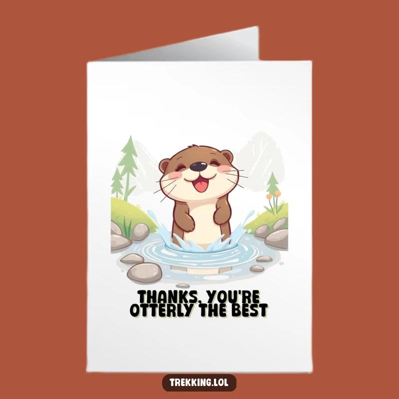 Free Printable Otter Thank You Card: Funny Splashy DIY Downloadable Gift
