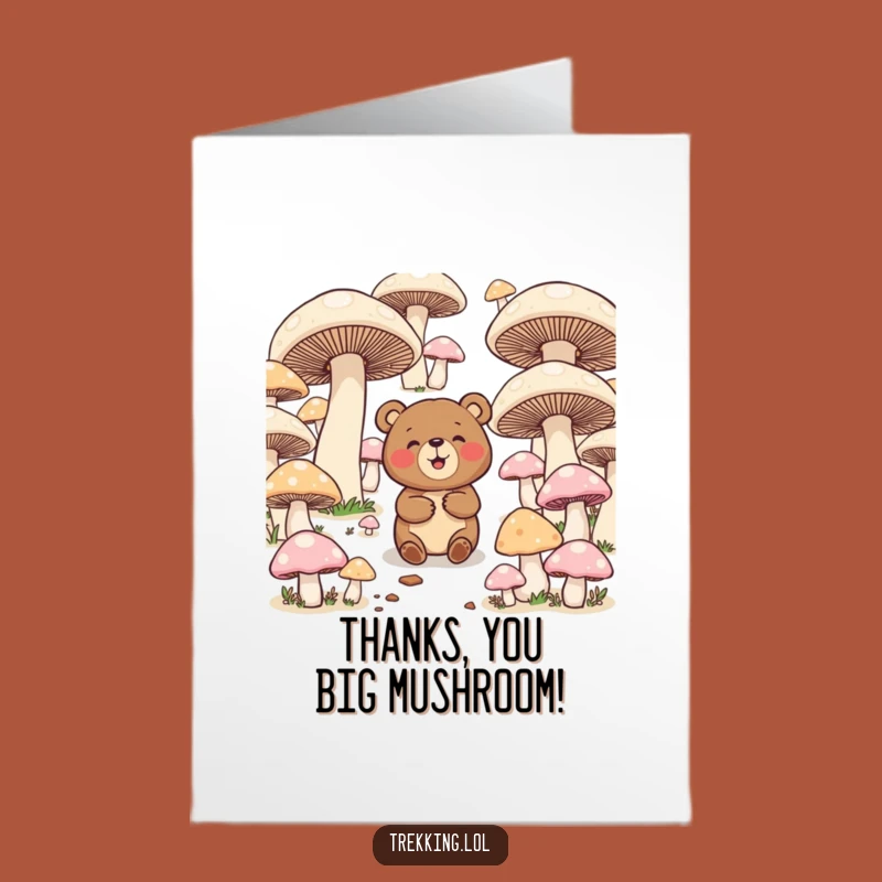 Free Printable Thank You Card: Bear Mushroom Maze Gratitude Downloadable Gift