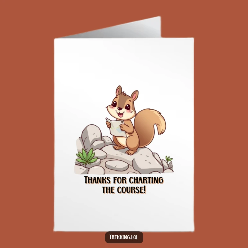 Free Printable Thank You Card: Cheerful Squirrel Navigating - Grateful Downloadable