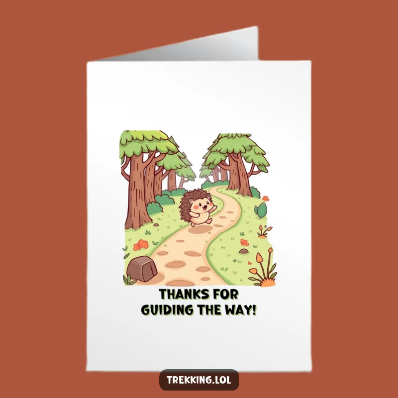 Free Printable Thank You Card: Hedgehog Forest Path - Cheerful Downloadable Gift!