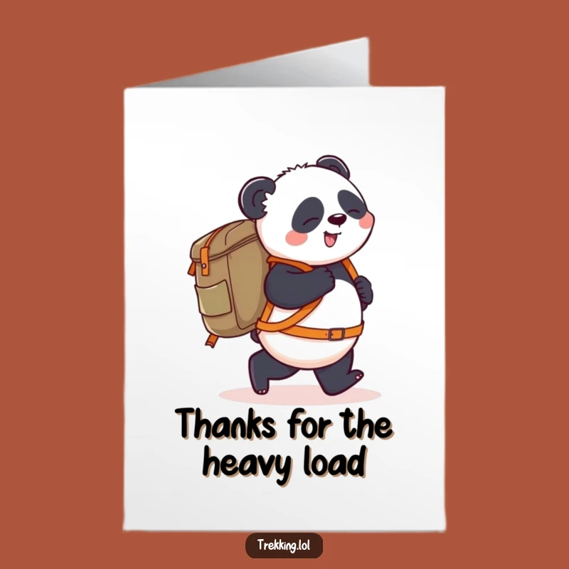 Free Printable Thank You Card: Panda Carries Thanks in Giant Backpack!