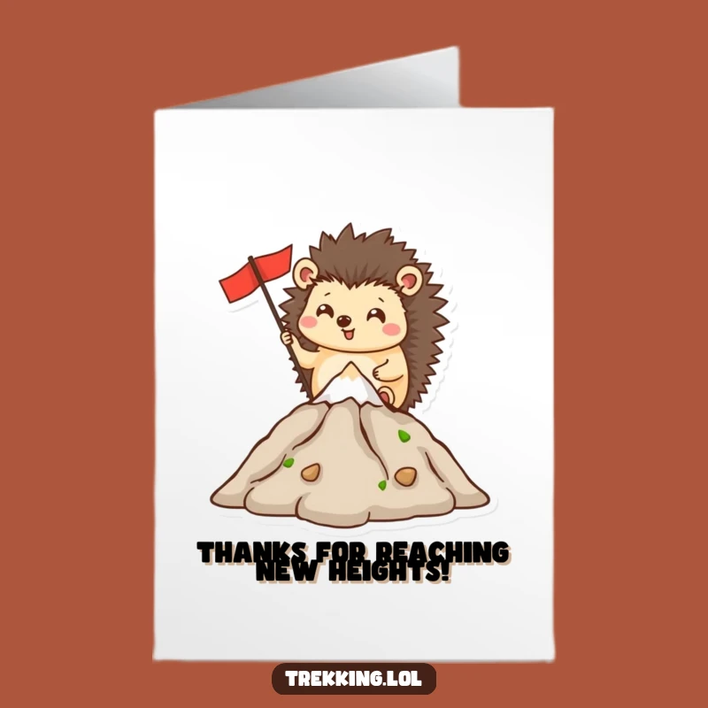 Free Printable Thank You Hedgehog Card: Mountain Peak Gratitude Downloadable Gift