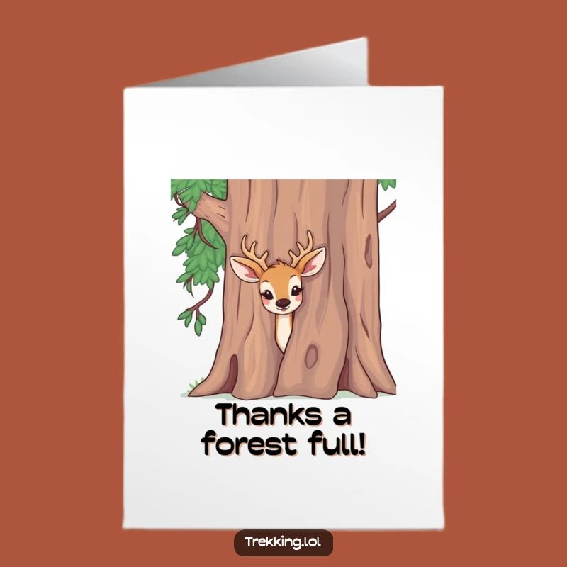 Free Printable Thank You Card: Curious Deer Thanks, Downloadable, Sweet & Funny Gift