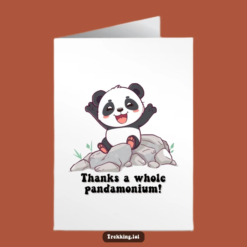 Free Printable Thank You Card: Panda's Journey Thanks, Downloadable, Sweet & Funny Gift