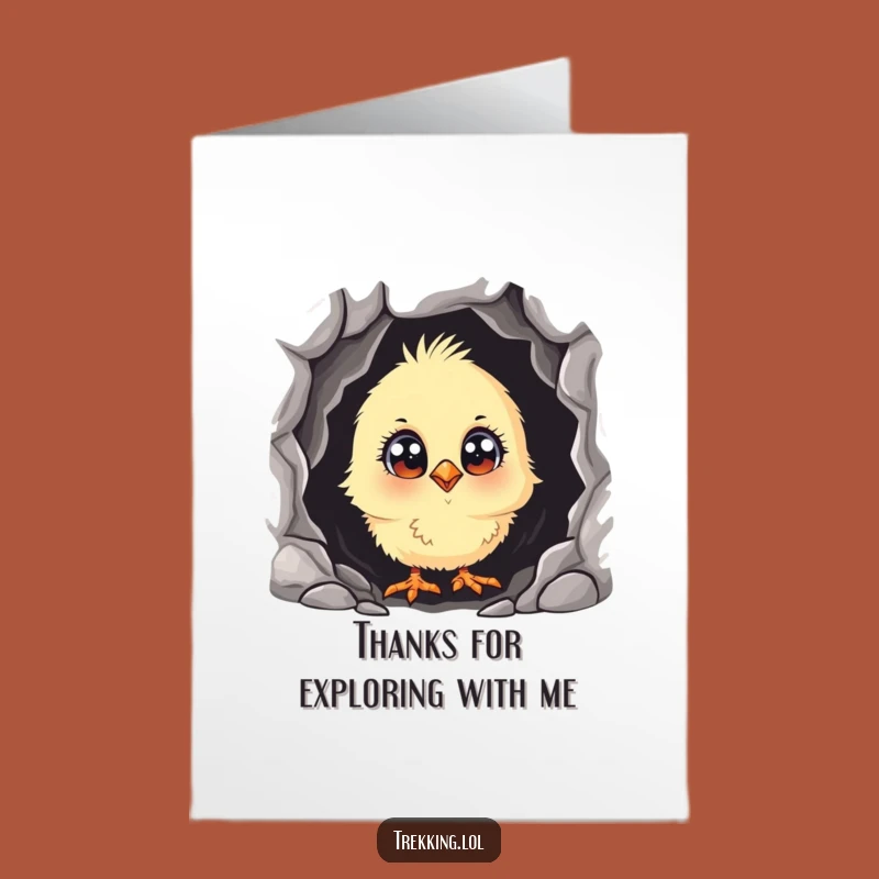 Free Printable Thank You Card: Curious Chick Peeking Funny Downloadable Gift of Thanks