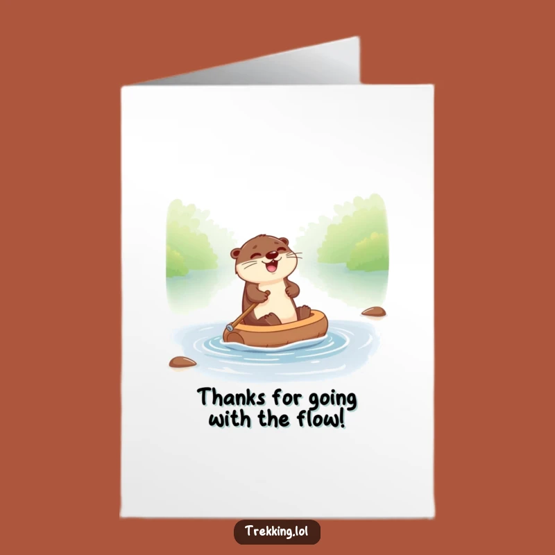 Free Printable Thank You Card: Giggling Otter Rafting - Grateful Downloadable