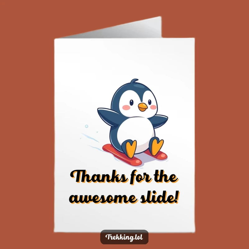 Free Printable Penguin Thank You Card - Funny Sliding Penguin Downloadable Gift
