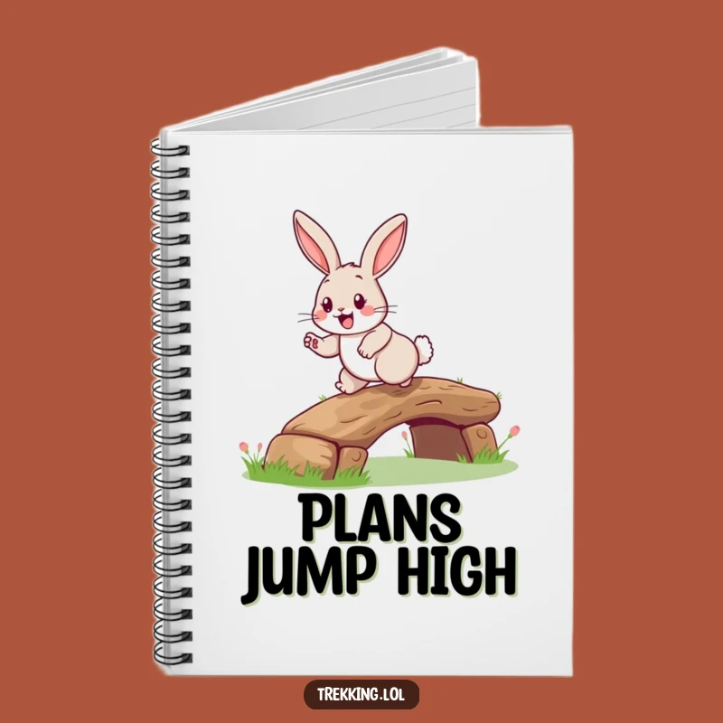Funny Rabbit Log Bridge Notebook: Happy Hopper Rabbit's Journal, Cheerful Woodland Notes