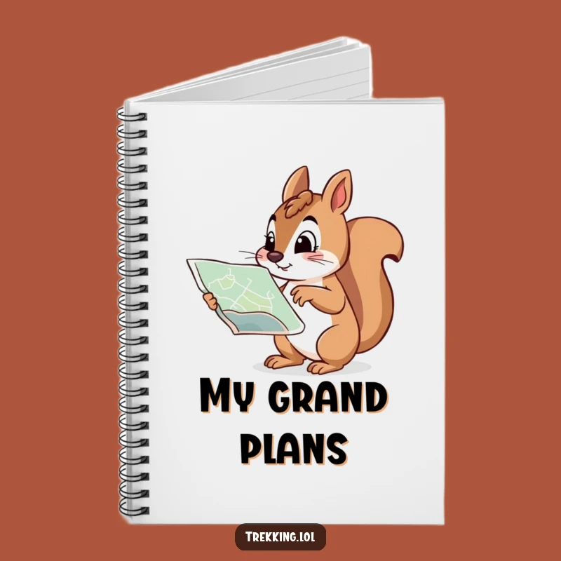 Funny Squirrel Itinerary Notebook: Determined Squirrel with Map, Perfect Funny Gift