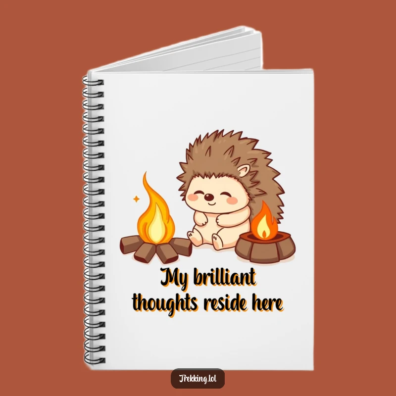 Funny Hedgehog Campfire Notebook - Journaling Your Happy Thoughts Gift