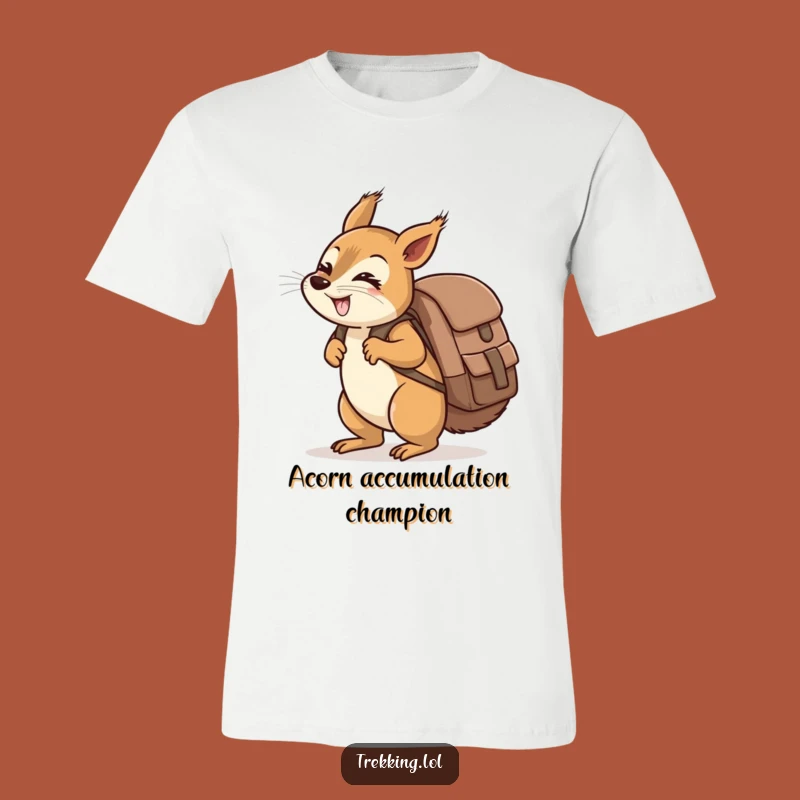 Funny Giggling Squirrel Backpack T-Shirt: Oversized Humor Tee Gift